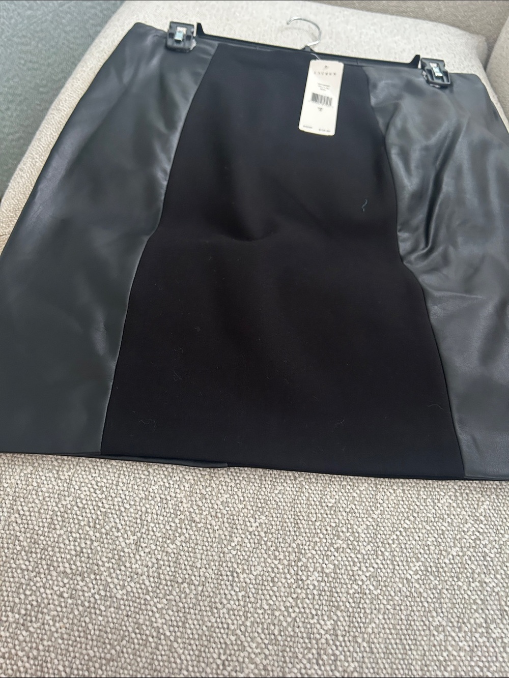 Ralph Lauren Black Pencil Skirt with Faux Leather Panels - Picture 1 of 3